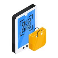 Premium design icon of mobile qr code vector