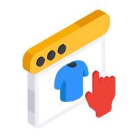 A flat isometric design icon of web shopping vector