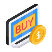 Perfect design icon of online buy vector