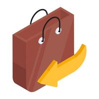 A beautiful design icon of return shopping vector