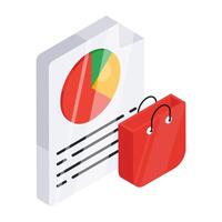 Creative design icon of shopping report vector