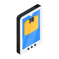 An icon design of mobile parcel vector