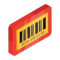 A flat design icon of barcode vector