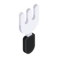 An isometric design icon of fork vector