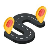 A trendy design icon of route vector