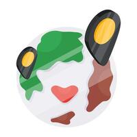 An icon design of global location vector