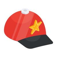 A isometric design icon of cap vector