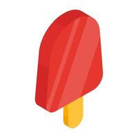 An isometric design icon of popsicle vector