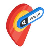 Editable design icon of search location vector