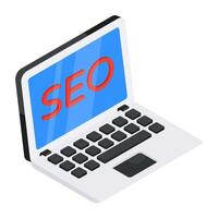 Conceptual flat design icon of search engine optimization vector