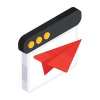 Editable design icon of paper plane vector