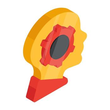 Conceptual flat design icon of brain development vector