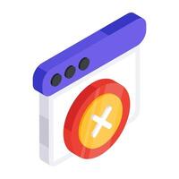 Editable design icon of block website vector