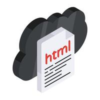 Editable design icon of html file vector
