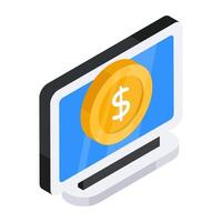 Conceptual flat design icon of pay per click vector