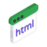 Unique design icon of html website vector