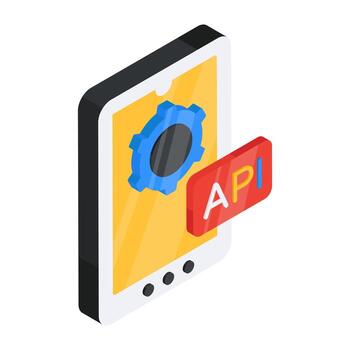 Trendy design icon of mobile api vector
