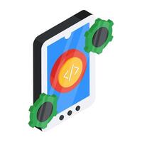 Unique design icon of mobile coding vector