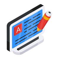 Trendy design icon of online writing vector