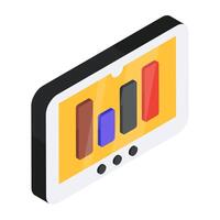 Colored design icon of mobile statistics vector