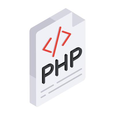 Editable design icon of php file
