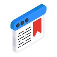 A creative design icon of bookmark website vector