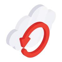 Unique design icon of cloud reload vector