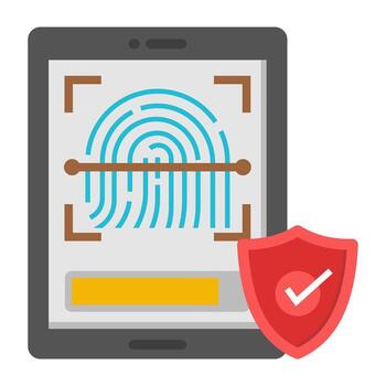 An icon design of secure fingerprint scan vector