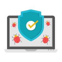 A flat design icon of antivirus vector