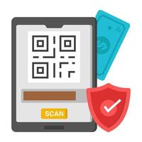 An icon design of secure mobile scan vector