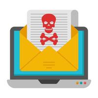 A colored design icon of email hacking vector