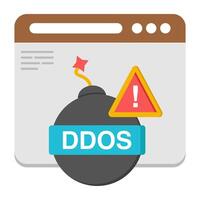 Creative design icon of web ddos warning vector
