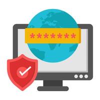 Perfect design icon of secure global password vector