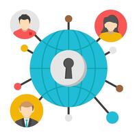 A trendy design icon of lock Networking vector