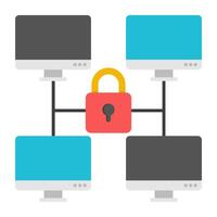 Modern design icon of lock network vector