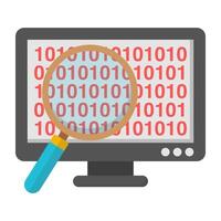 A colored design icon of search binary data vector