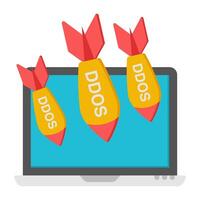 A flat design icon of ddos attack vector