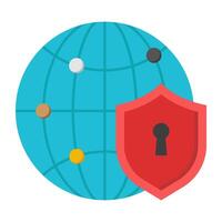 A trendy design icon of global security vector
