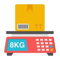 Conceptual flat design icon of parcel weighing vector