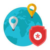Global medical location icon in unique design vector