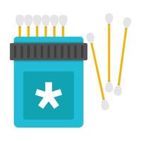 Conceptual flat design icon of cotton buds vector