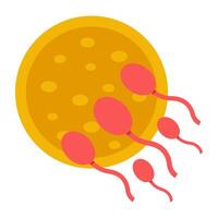 A flat design icon of insemination vector