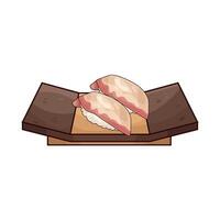sushi on plate vector