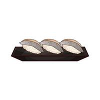 Fresh sushi served on a plate vector