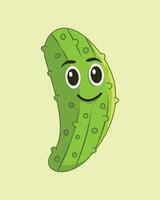 a cartoon pickle with a smile on its face vector