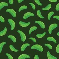 Cucumber seamless pattern background. Green cucumber wallpaper, pickle seamless motif vector