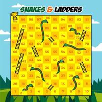 snakes and ladders game board funny vector