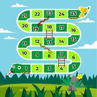 snakes and ladders game board vector