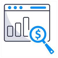 Financial Data Analytics and finance icon concept vector