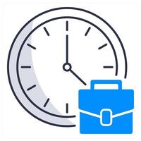 Office Hours and clock icon concept vector